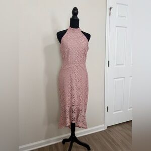Enfocus Studio Blush Lace Midi Dress